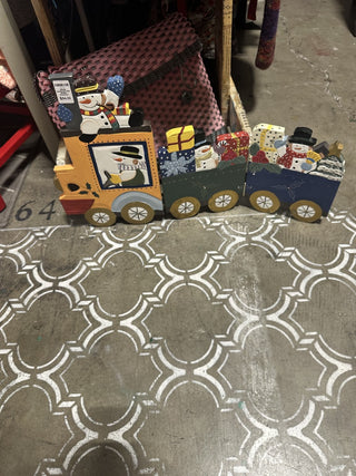 Mikasa Christmas Train Screen Snowman Winter fireplace Mantel Decor Shelf Art Railroad kids room nursery #62 VV MTS|134251