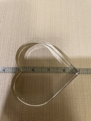 Clear Glass Heart Shaped Paper Weight