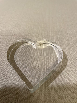 Clear Glass Heart Shaped Paper Weight