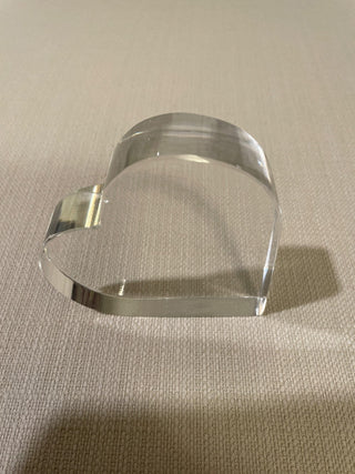 Clear Glass Heart Shaped Paper Weight