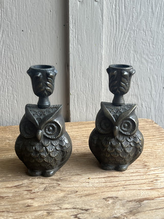 Owl candle sticks (2) MTS|115038
