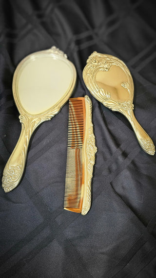Vintage silver vanity set (mirror, brush, comb)|102586