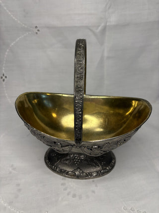 Corbell & Comp. Goldwash Silver plate Basket MCM RSV