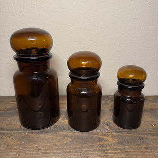 Set of 3 Vintage Belgian Apothecary Jars * MTS