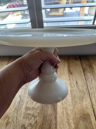 Mosser Milk Glass Footed Cake Plate 10.5"  MTS|95201