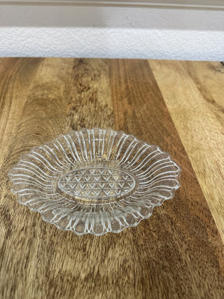 Vintage AH Pressed Glass Relish Dish MTS