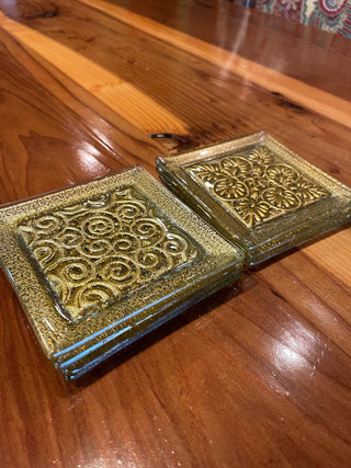 Glass & Gold Coasters (set of 8) ~MTS|114646