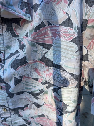 JP Vintage Cooke Street Men Large Honolulu Shirt Fish Made in USA Tropical