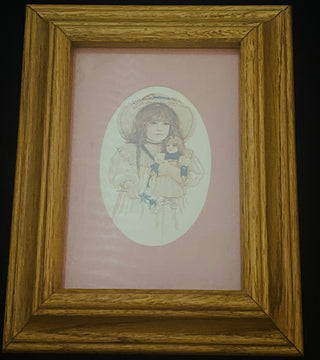Signed Jan Hagara 1984 print girl and doll RCD|49528