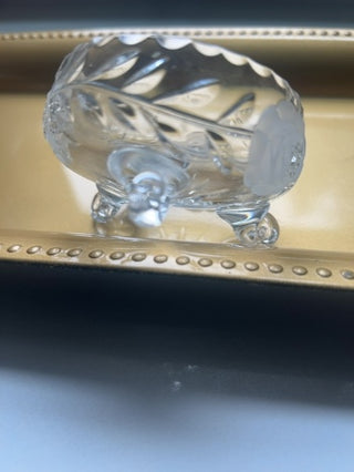 Vtg.Small Footed Cut Crystal Candy Dish