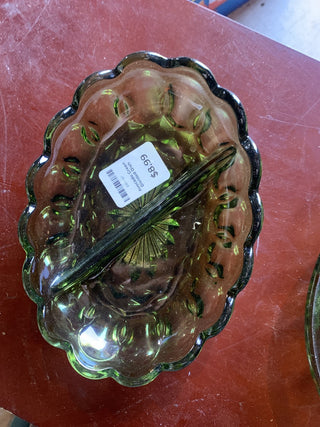 Avocado Green Divided Dish|49010