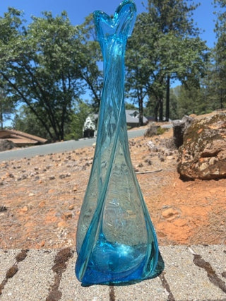 21” Empoli Cristalleria Fratelli Betti Bubble Swung Vase