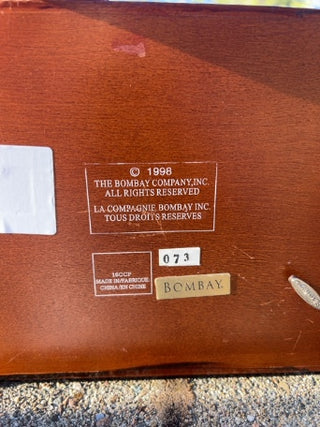 vintage The Bombay Company musical jewelry box 1998