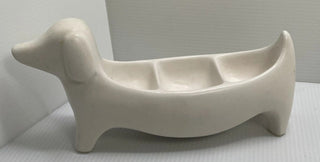 Issac Jacobs Int'l Porcelain Weiner dog desk organizer desk champion paperclip #62 VV MTS