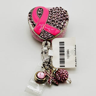 Pink Ribbon Retractable Badge Holder on a Belt Clip|76240