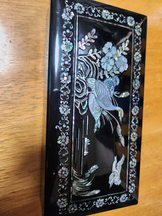 Vtg Japanese Lacquer, Inlaid Smoking Box MTS|96873