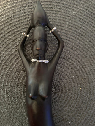 African Carved Ebony Woman MTS