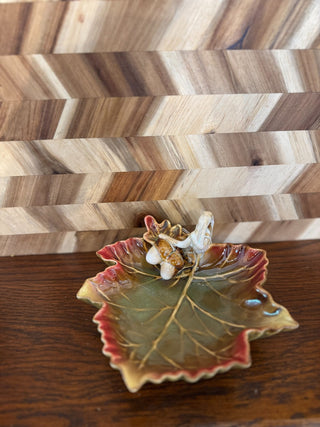 Leaf with Acorn trinket dish ceremic|107093