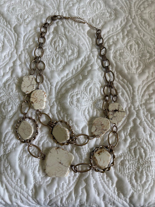 double white/gold necklace