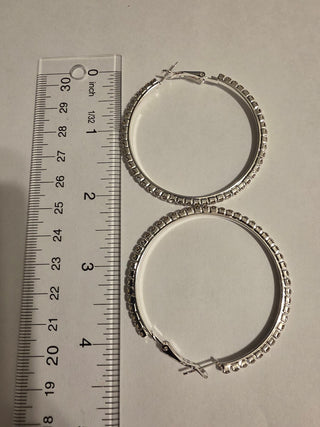 Hoop earrings with Rhinestones 2"|83550