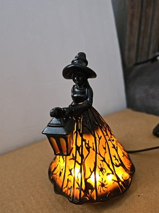Light Up Witch w/ Broom & Latern
