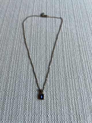 Vintage style blue stone goldtone 1928 necklace