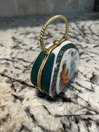 Antique French Limoges Handbag Trinket/Pill Box RCD