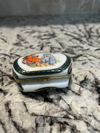 Antique French Limoges Handbag Trinket/Pill Box RCD