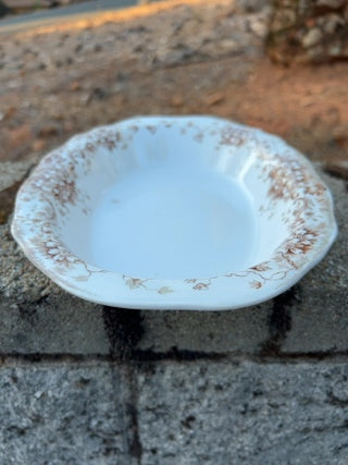 JP Antique Victorian Stratford J.H.W. & Sons Brown Floral Transfer Ware Oval Platter 9 1/2” x 7 3/4”. c1893