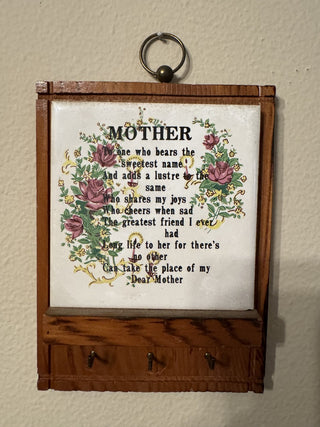 Vintage "Mother" Key Hook Wall Plaque MTS|72524