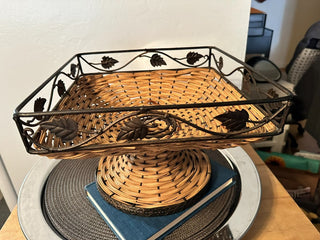 Basket Pedestal Metal/Weave MTS