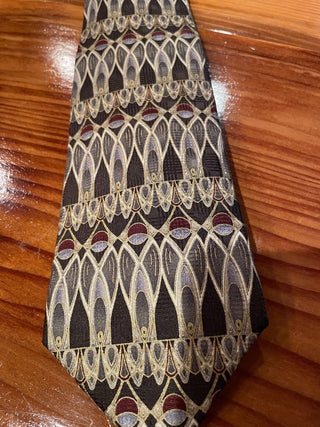 Charleston Tie Rack Gray Geometric Silk Tie~MTS