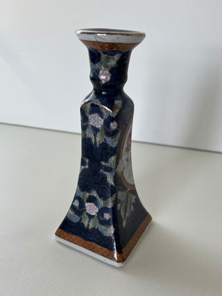 Chinoiserie Blue floral vintage candle holder|71974