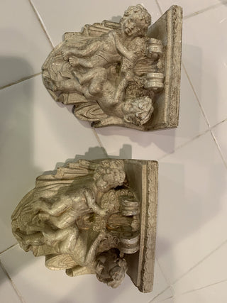 Jd-Vtg 2 pc set Cherub Terracotta wall Shelves|51709