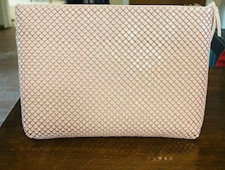 Bueno Collection Pink Metal Mesh Evening Bag with Strap RCD|107903