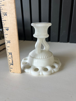 Milk glass candleholder set of two RSV|119162