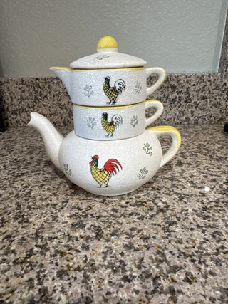 AJ - Vintage Rooster Teapot Set MTS|63504
