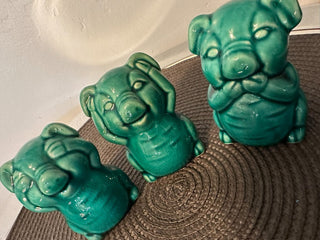 Hear See Speak Pig set 3 Ceramic  MTS