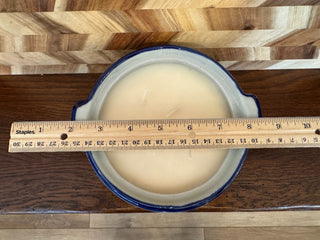 CANDLE IN BLUE&GREY CROCK SCENT ALMOND MACARON|107365