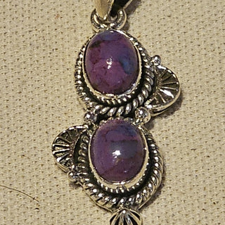Sterling 2 stone purple mohave pendant