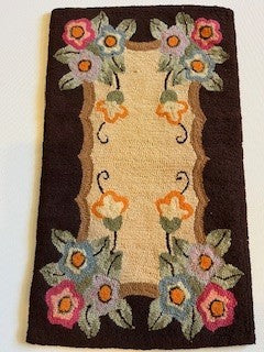 #2319 Wool Hook Rug Doily  RSV