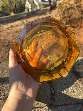 JP Vintage MCM Amber Glass Ashtray