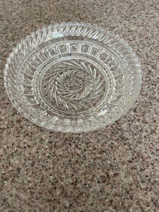 VTG lead crystal Fostoria Holiday candy dish