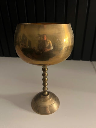 Vintage brass wine goblet RSV