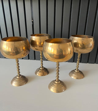 Vintage brass wine goblet RSV