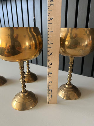 Vintage brass wine goblet RSV