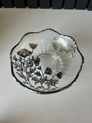 Vintage silver floral bowl RSV|101255