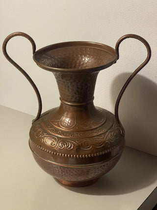 8.5" Vtg Hammered Copper Vessel, As Is--SP MTS