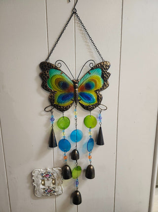 Stained glass butterfly chime r c d