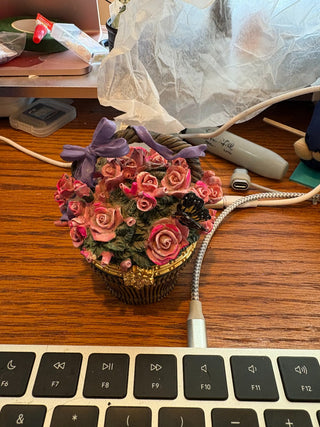 Vtg. San Francisco Music C floral Trinket box 3.5" RCD|120808